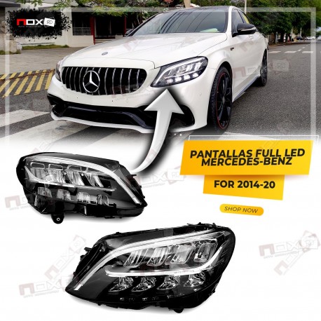 SET DE PANTALLAS FULL LED MERCEDES CLASE C 2020 PARA 14-20