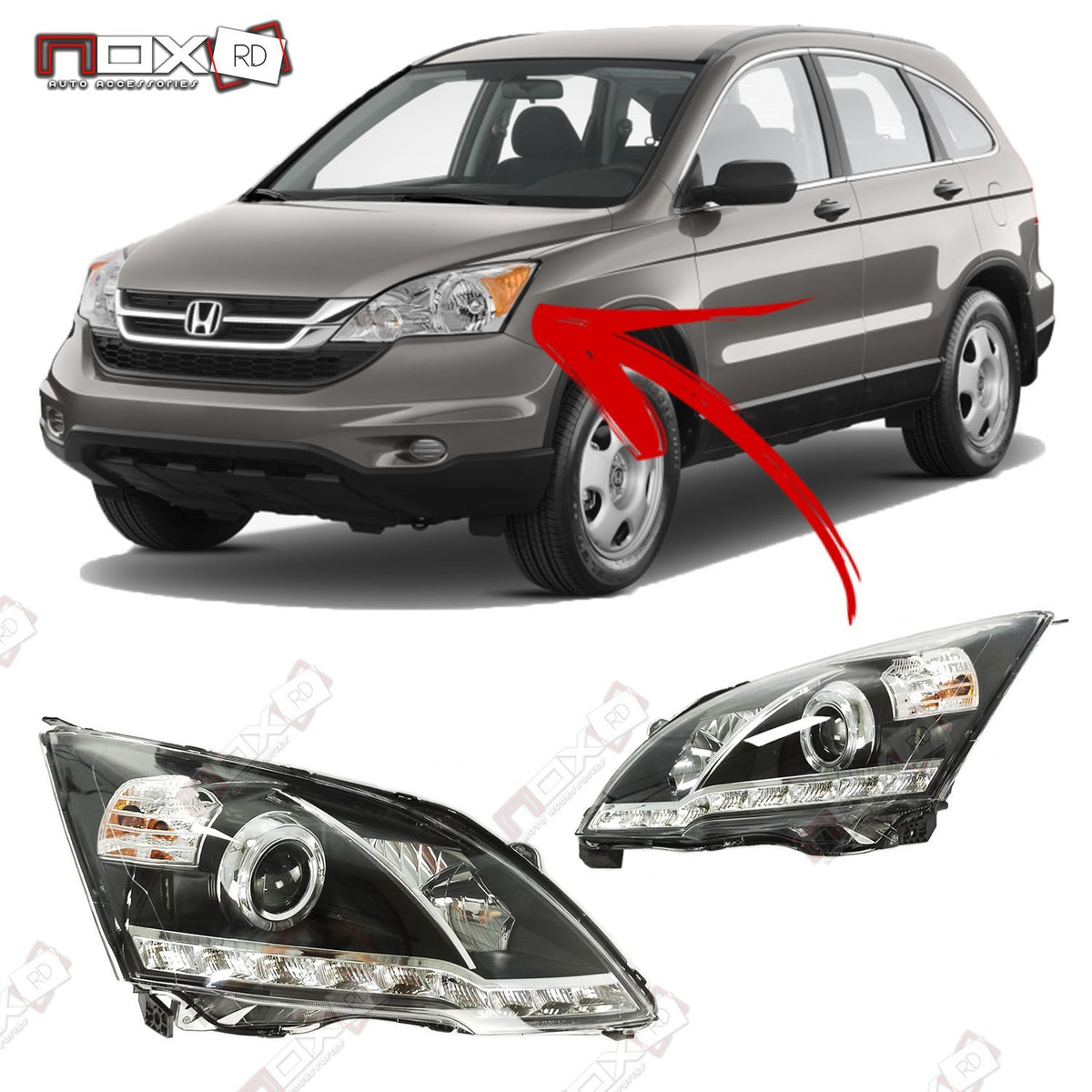 PANTALLAS LED CRV 07-11 NEGRA