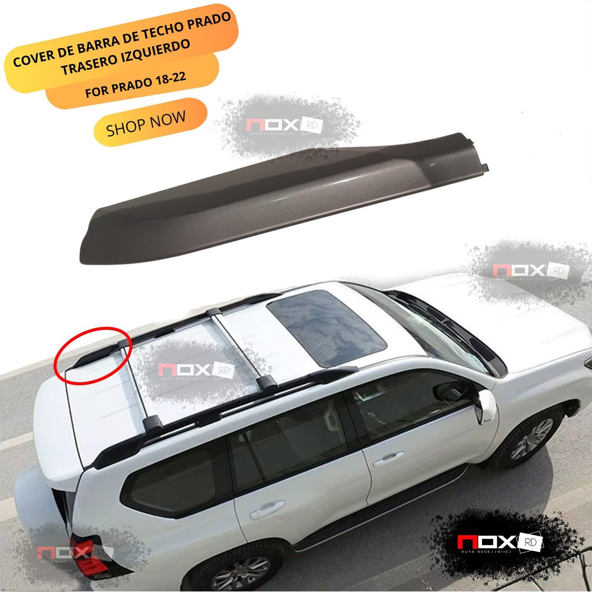 COVER DE BARRA DE TECHO TRASERO GRIS PRADO LH 18-22