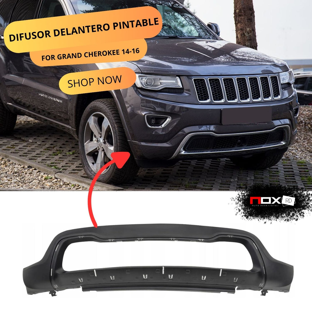 DIFUSOR DELANTERO GRAND CHEROKEE 14-16 PINTABLE