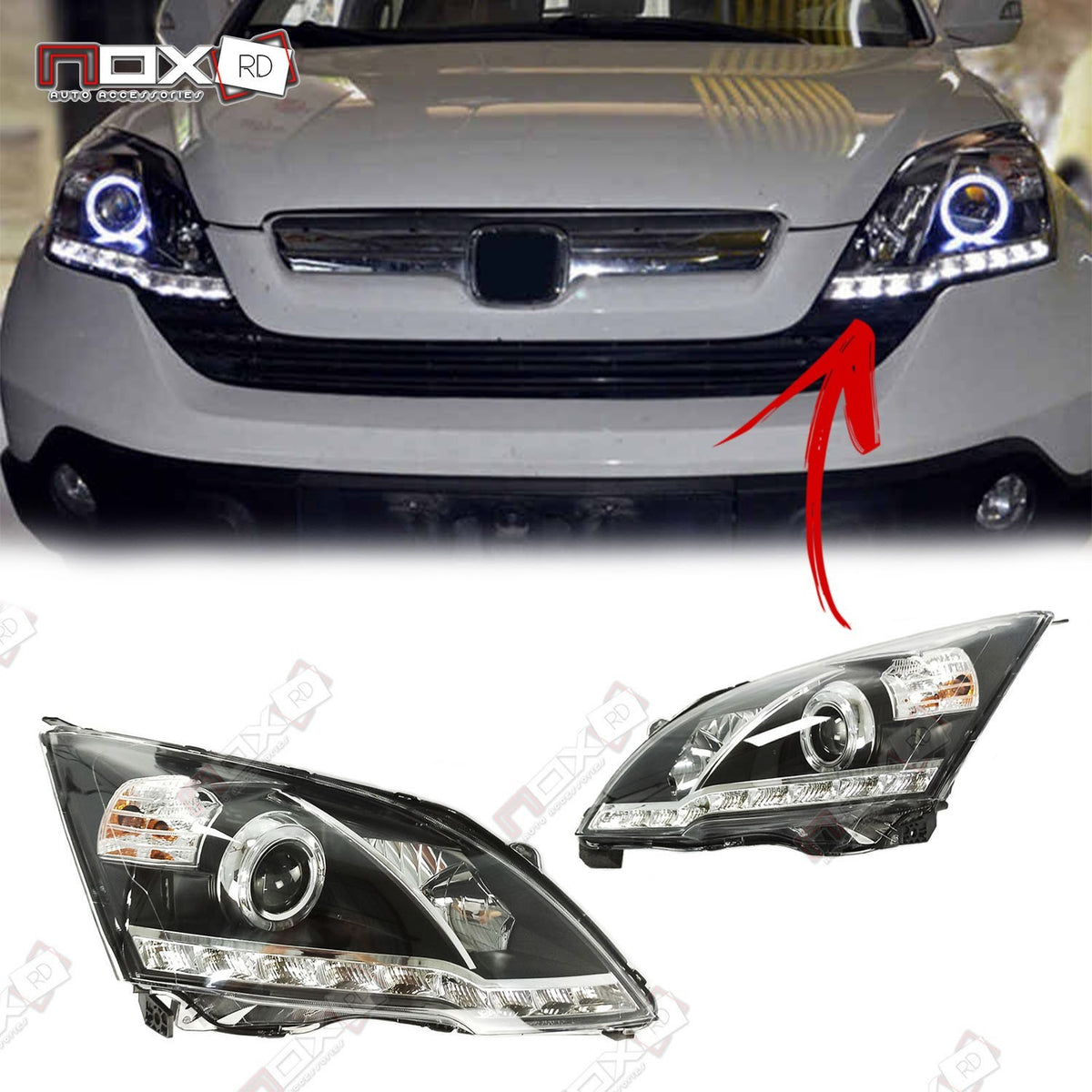 PANTALLAS LED CRV 07-11 NEGRA